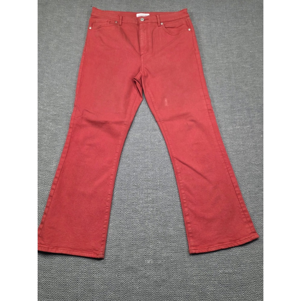 LOFT The Kick Crop Jeans Womens 29/8 Burnt Orange High Rise Flared Denim‎ Pants